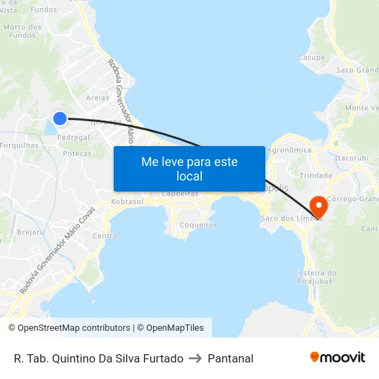 R. Tab. Quintino Da Silva Furtado to Pantanal map