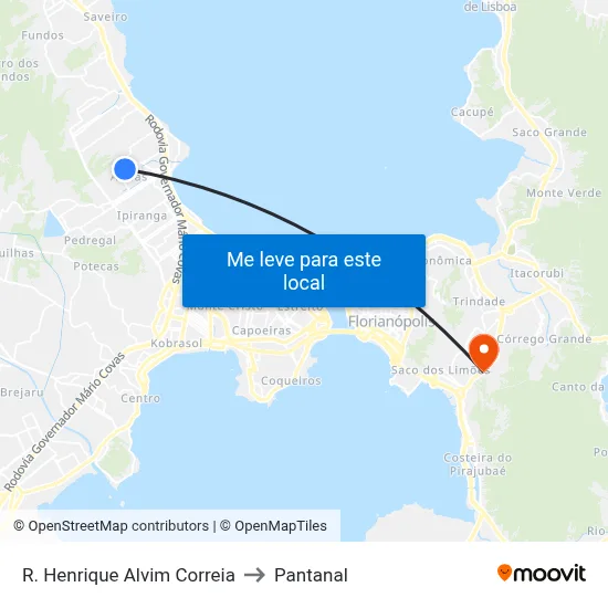 R. Henrique Alvim Correia to Pantanal map