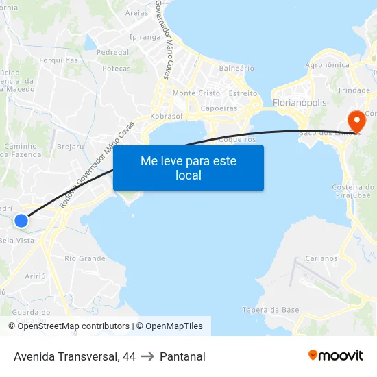 Avenida Transversal, 44 to Pantanal map