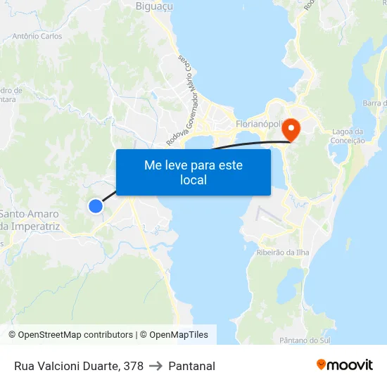 Rua Valcioni Duarte, 378 to Pantanal map