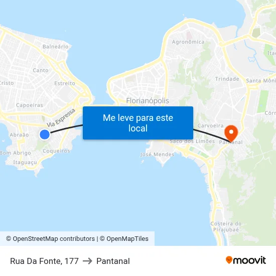 Rua Da Fonte, 177 to Pantanal map
