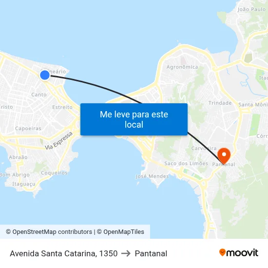 Avenida Santa Catarina, 1350 to Pantanal map