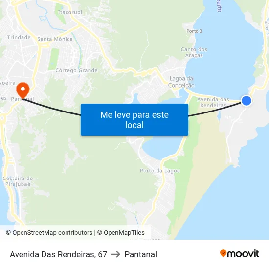 Avenida Das Rendeiras, 67 to Pantanal map