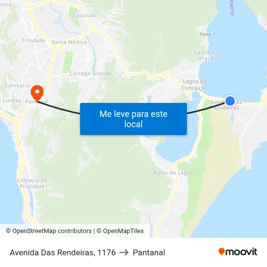 Avenida Das Rendeiras, 1176 to Pantanal map