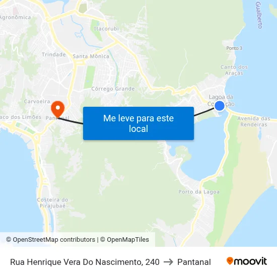 Rua Henrique Vera Do Nascimento, 240 to Pantanal map