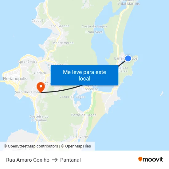 Rua Amaro Coelho to Pantanal map