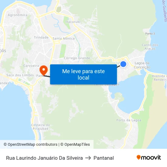 Rua Laurindo Januário Da Silveira to Pantanal map