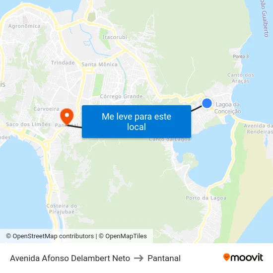 Avenida Afonso Delambert Neto to Pantanal map