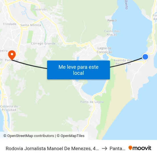 Rodovia Jornalista Manoel De Menezes, 414 / 443 to Pantanal map