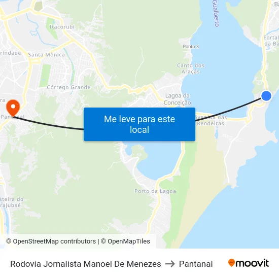 Rodovia Jornalista Manoel De Menezes to Pantanal map