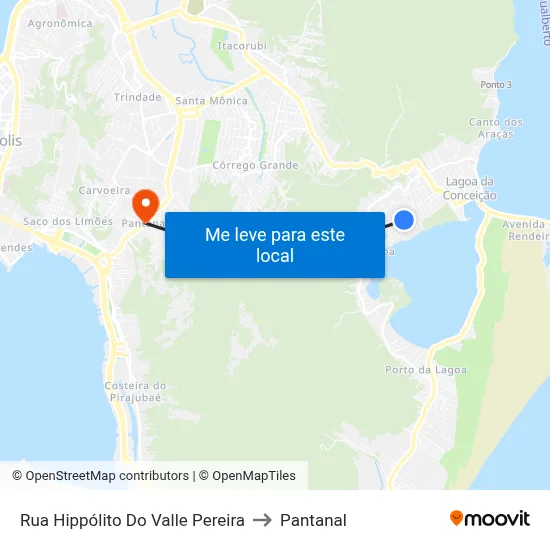 Rua Hippólito Do Valle Pereira to Pantanal map