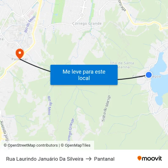 Rua Laurindo Januário Da Silveira to Pantanal map