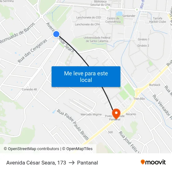 Avenida César Seara, 173 to Pantanal map