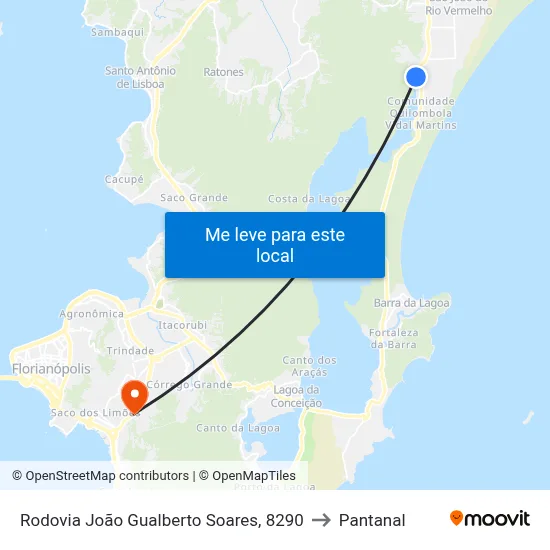 Rodovia João Gualberto Soares, 8290 to Pantanal map