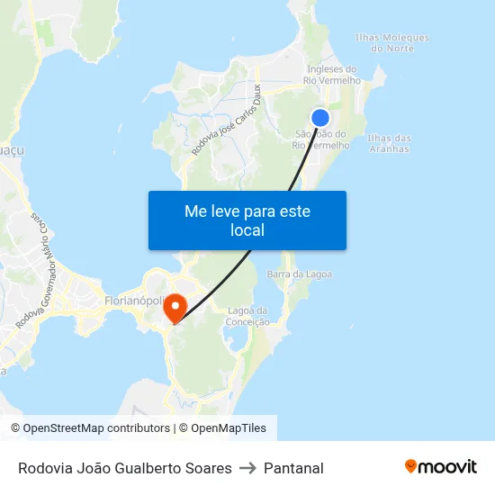 Rodovia João Gualberto Soares to Pantanal map