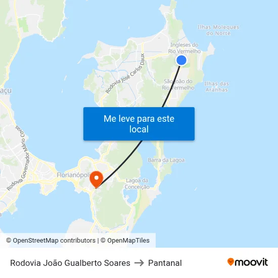 Rodovia João Gualberto Soares to Pantanal map