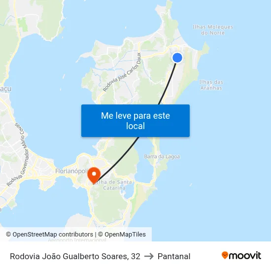 Rodovia João Gualberto Soares, 32 to Pantanal map