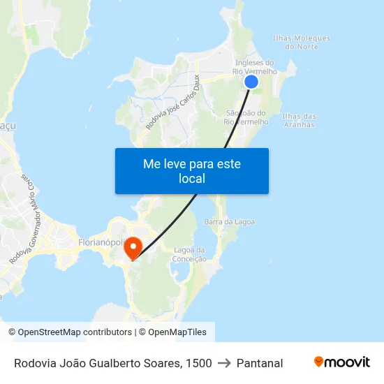 Rodovia João Gualberto Soares, 1500 to Pantanal map