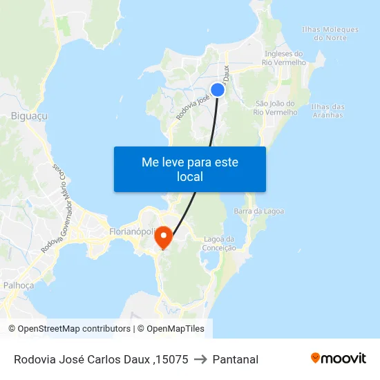 Rodovia José Carlos Daux ,15075 to Pantanal map