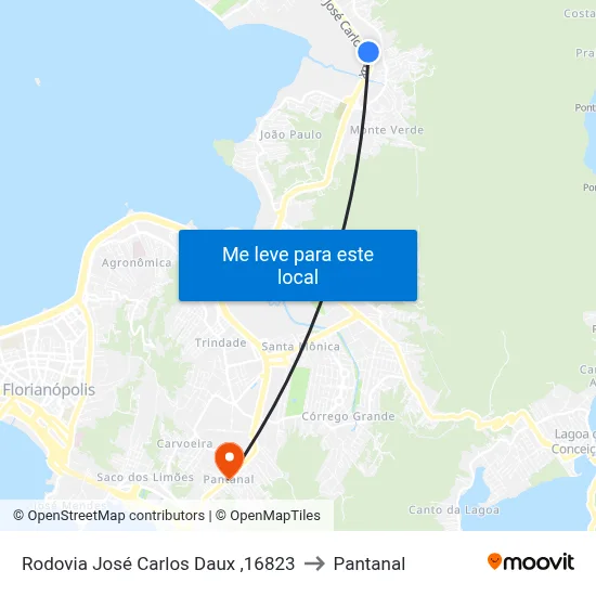 Rodovia José Carlos Daux ,16823 to Pantanal map