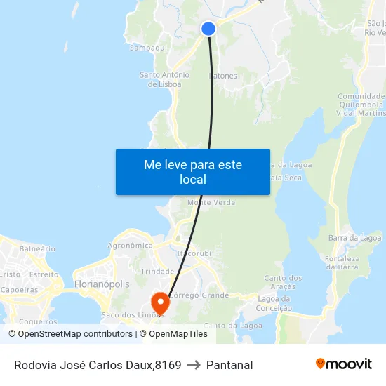 Rodovia José Carlos Daux,8169 to Pantanal map
