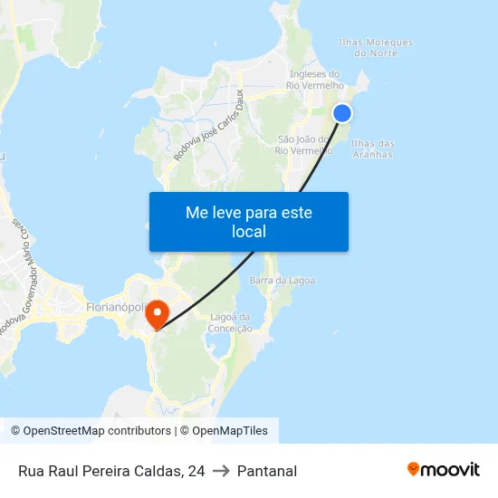 Rua Raul Pereira Caldas, 24 to Pantanal map