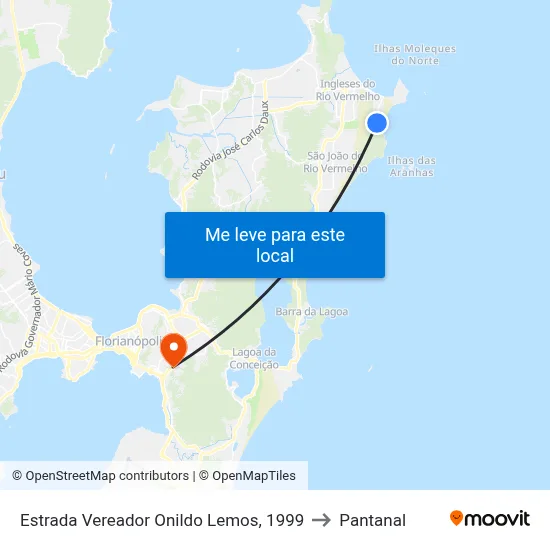 Estrada Vereador Onildo Lemos, 1999 to Pantanal map