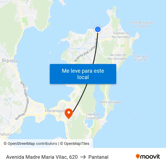 Avenida Madre Maria Vilac, 620 to Pantanal map