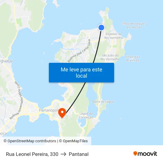 Rua Leonel Pereira, 330 to Pantanal map