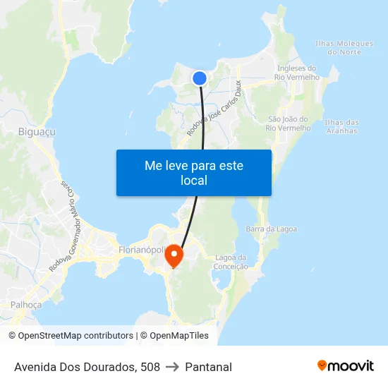 Avenida Dos Dourados, 508 to Pantanal map