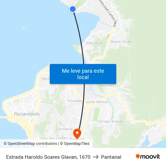 Estrada Haroldo Soares Glavan, 1670 to Pantanal map