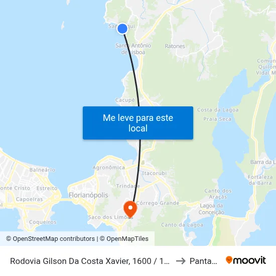 Rodovia Gilson Da Costa Xavier, 1600 / 1608 to Pantanal map