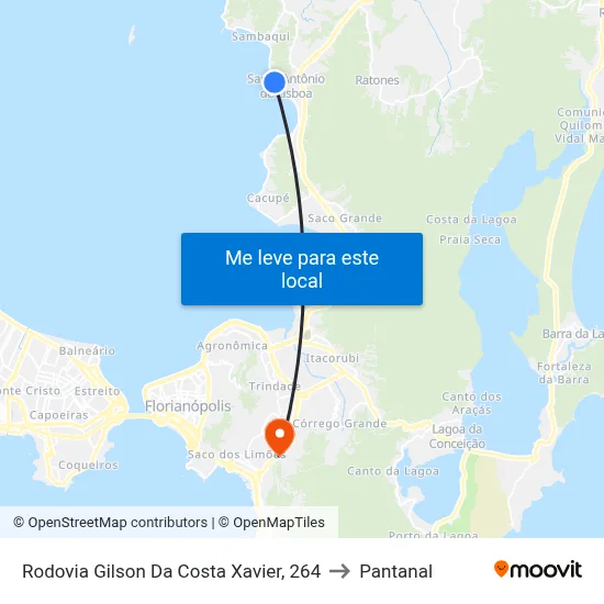 Rodovia Gilson Da Costa Xavier, 264 to Pantanal map