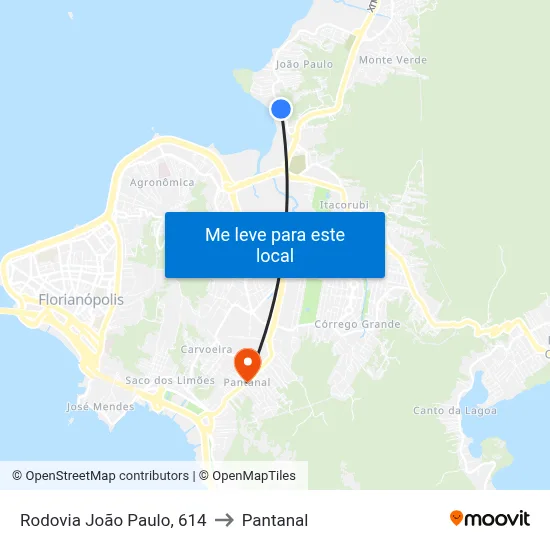 Rodovia João Paulo, 614 to Pantanal map