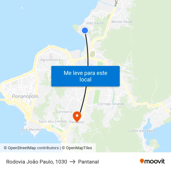 Rodovia João Paulo, 1030 to Pantanal map