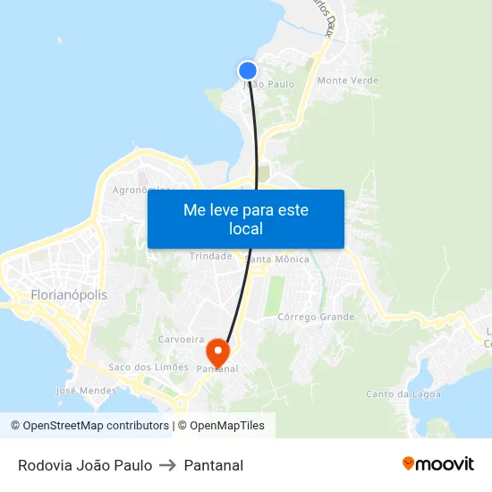 Rodovia João Paulo to Pantanal map