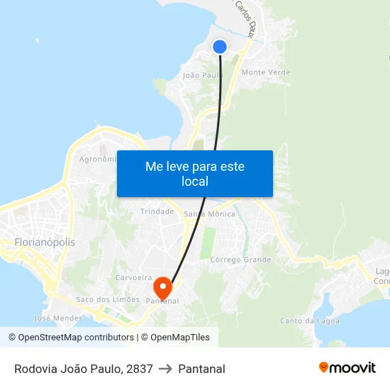 Rodovia João Paulo, 2837 to Pantanal map