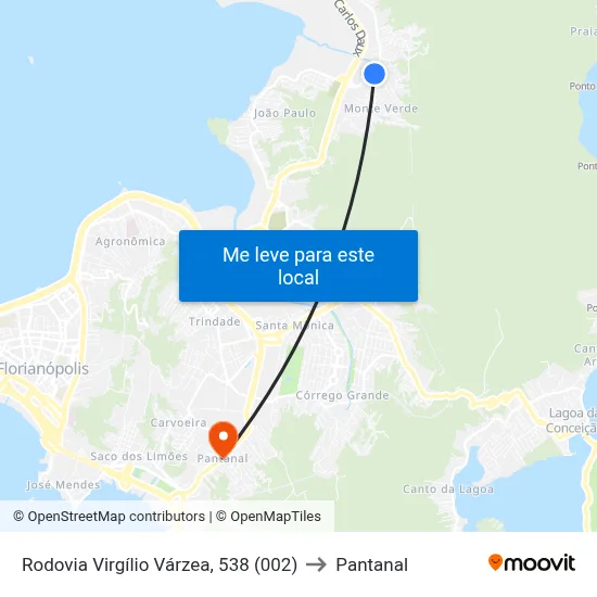 Rodovia Virgílio Várzea, 538 (002) to Pantanal map