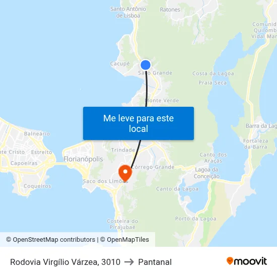 Rodovia Virgílio Várzea, 3010 to Pantanal map