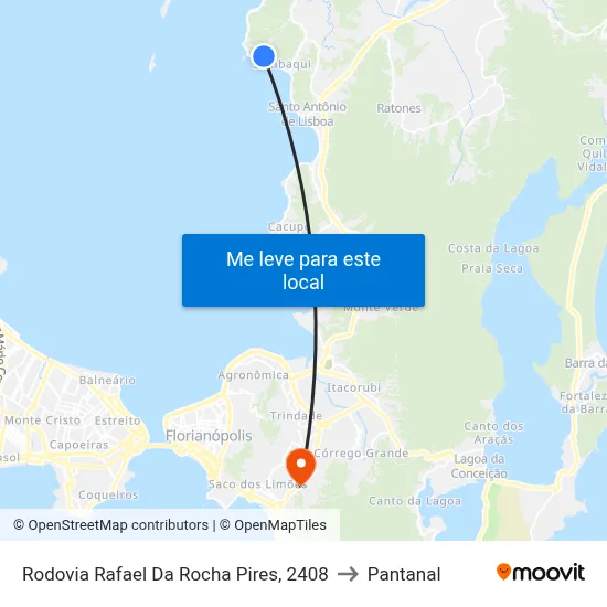 Rodovia Rafael Da Rocha Pires, 2408 to Pantanal map