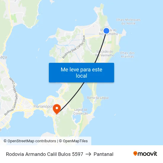 Rodovia Armando Calil Bulos 5597 to Pantanal map
