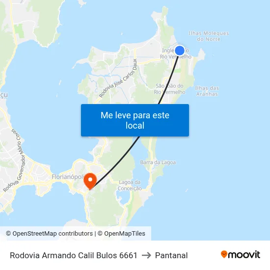 Rodovia Armando Calil Bulos 6661 to Pantanal map