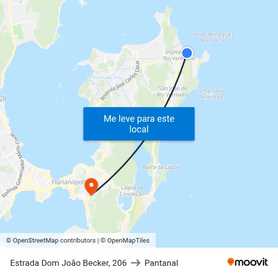 Estrada Dom João Becker, 206 to Pantanal map