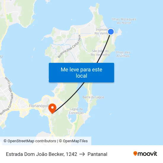 Estrada Dom João Becker, 1242 to Pantanal map