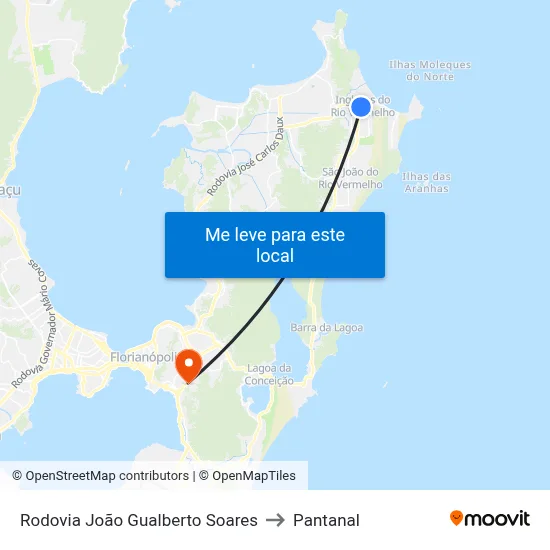 Rodovia João Gualberto Soares to Pantanal map