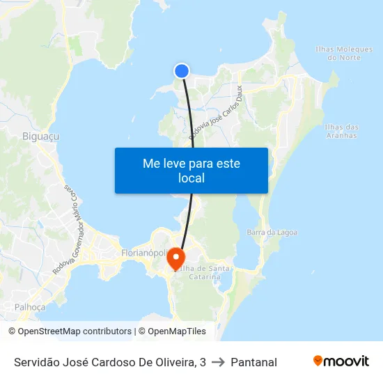 Servidão José Cardoso De Oliveira, 3 to Pantanal map