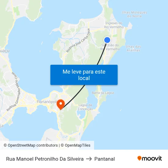 Rua Manoel Petronilho Da Silveira to Pantanal map