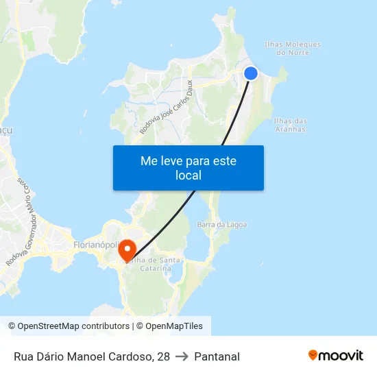 Rua Dário Manoel Cardoso, 28 to Pantanal map