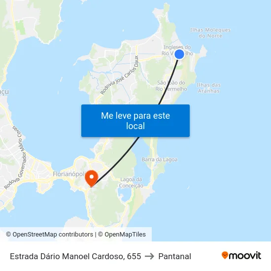 Estrada Dário Manoel Cardoso, 655 to Pantanal map