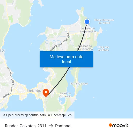 Ruadas Gaivotas, 2311 to Pantanal map